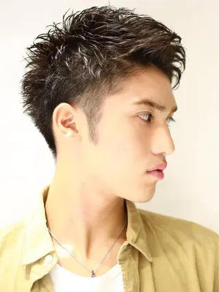 ショート カラー パーマ メンズ Soleria /ソレリア所属・Soleria 田中慎一のヘアスタイル