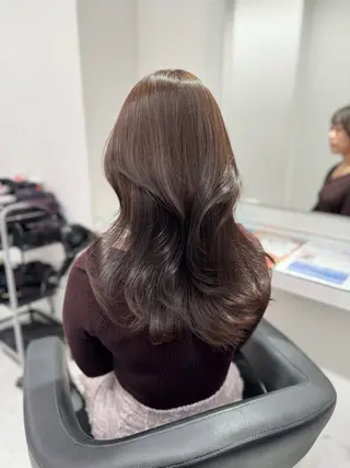 セミロング カラー ヘアアレンジ ブリーチ無し透明感 🕊AZUSAのヘアスタイル