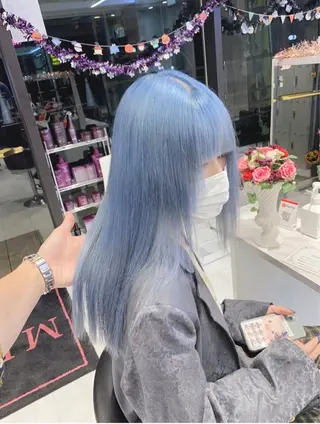 ロング カラー パーマ ヘアアレンジ メンズ キッズ ネイル マツエク・マツパ アイブロウ ハイトーン/ピンク 💗モモ໒꒱のヘアスタイル