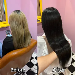 ロング シール＋ちび編み込み エクステ梅田🐨のヘアスタイル