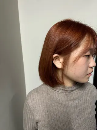 ミディアム カラー 巻けるケア縮毛矯正✨ ケアカラー✨山下のヘアスタイル