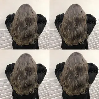 セミロング カラー ヘアアレンジ メンズ キッズ 💟Chloe原宿店 🩶ハイトーンのヘアスタイル