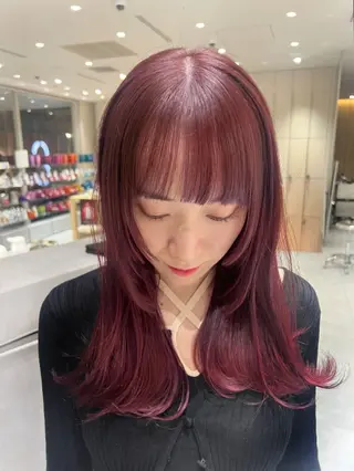 ミディアム 🫧暖色愛され透明感 🍒カラー千優のヘアスタイル