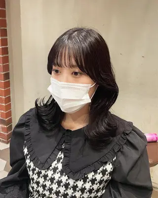 ミディアム カラー ヘアアレンジ 酸性縮毛矯正🧴韓国 レイヤー/髪質改善のヘアスタイル
