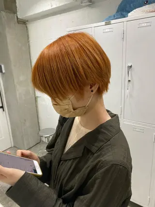 ショート カラー ヘアアレンジ ササキカズマ〻透明感 〻色落ち〻赤み消しのヘアスタイル