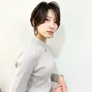 ショート カラー lab.by ioe中崎店所属・中北篤志 ショートボブのヘアスタイル