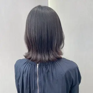 ミディアム ストンボブ/レイヤー 艶カラー💎ヒデジのヘアスタイル