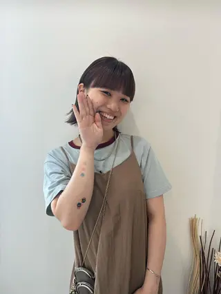 ミディアム カラー お洒落パーマ/ 艶カラー/michiのヘアスタイル