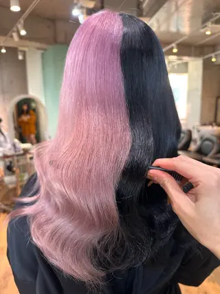 ミディアム カラー 🧸プルエクステ❤︎ ネイルKAO🧸のヘアスタイル