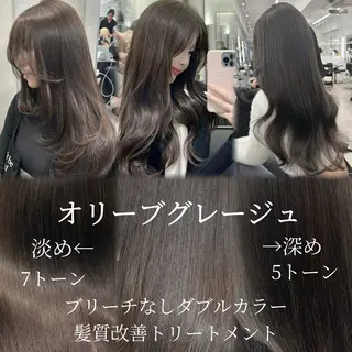 セミロング emi 韓国ワンホンヘアのヘアスタイル