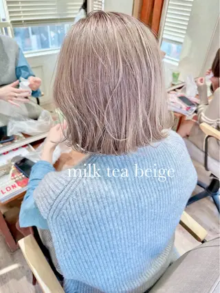 ミディアム カラー ケアブリーチ 髪質改善/池袋のヘアスタイル