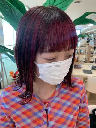 ミディアム カラー 暖色専門美容師🎀 お客様満足度◎のヘアスタイル