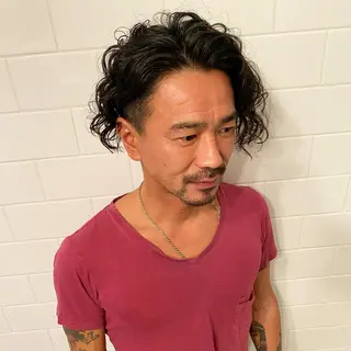 ミディアム カラー パーマ ヘアアレンジ メンズ キッズ ネイル マツエク・マツパ 中元 淳のヘアスタイル
