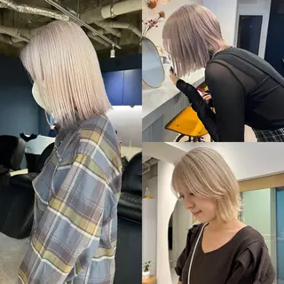 ショート ハイトーン/ ボブ 中村麟のヘアスタイル