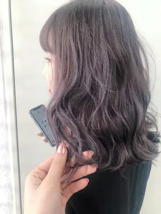 ミディアム カラー 韓国ヘア顔周りカット 艶髪ベージュtamaのヘアスタイル