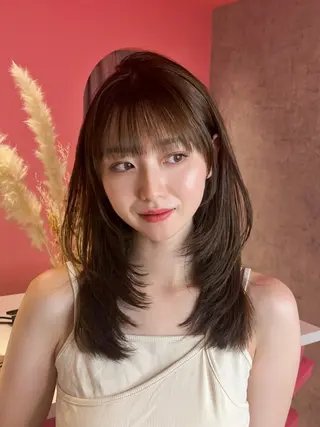 セミロング カラー 山崎/ボブ縮毛矯正 レイヤー髪質改善のヘアスタイル