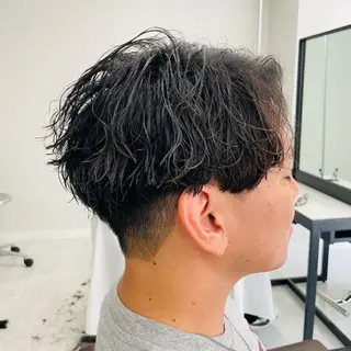 ミディアム パーマ メンズ メンズカット特化✂︎ SHINGO 本厚木のヘアスタイル