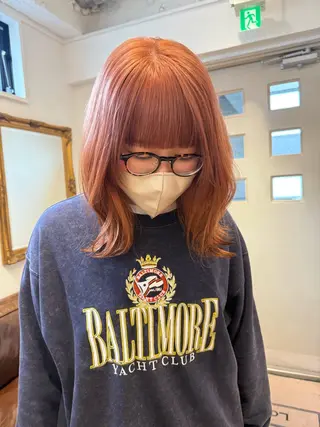 ミディアム カラー ミルクティー× グレージュMOMOのヘアスタイル