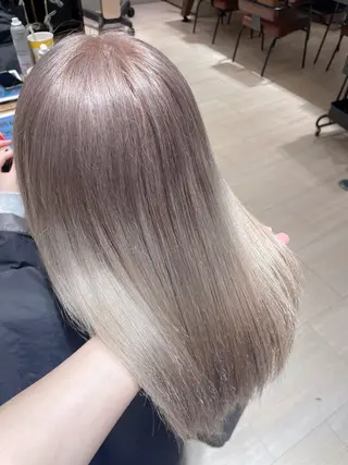 セミロング 艶カラー/アレンジ/ はまぐちうみのヘアスタイル