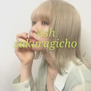 ミディアム パーマ 髪質改善/縮毛矯正 /ブリーチ矯正/岡部のヘアスタイル