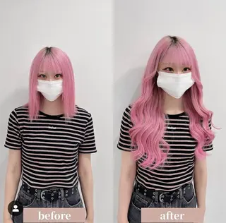 セミロング カラーとエクステ 🌟エクステのヘアスタイル