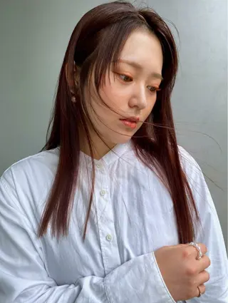 ロング 久光天海/艶カラー /髪質改善ストレートのヘアスタイル