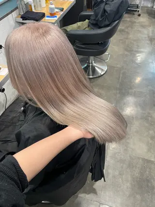 セミロング カラー ハイトーン 横浜💞ミオのヘアスタイル