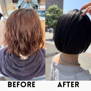 ショート カラー ブリーチなしWカラー レイヤー/KOHNOのヘアスタイル