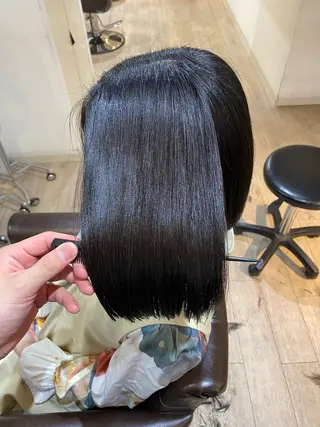 ショート パーマ 縮毛矯正とレイヤー カット/杉村凜汰郎のヘアスタイル