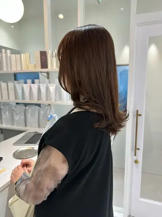 ミディアム カラー お洒落パーマ/ 艶カラー/michiのヘアスタイル