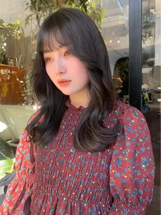 セミロング カラー 柔らかブラウン/顔周 りレイヤー♡ユウシのヘアスタイル