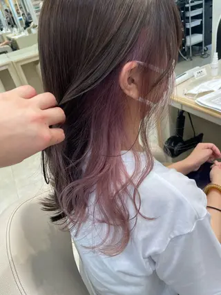 カラー 💜暖色系カラー/ ブリーチカラー💜のヘアスタイル