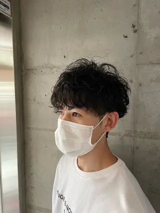 パーマ メンズ フリーランスシェアサロンルレイル所属・心斎橋/メンズ /ルレイル/地形真希のヘアスタイル