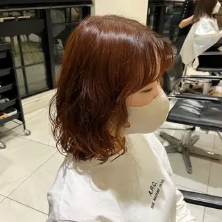 ミディアム カラー ナミ🩶暗髪/暖色 ❤️/透明感/縮毛のヘアスタイル