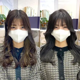 セミロング カラー 顔周り特化/韓国ヘア /レイヤー/吉野幸大のヘアスタイル