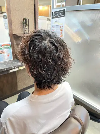 ショート パーマ メンズ メンズパーマ特化 カバヤマ　リョウのヘアスタイル