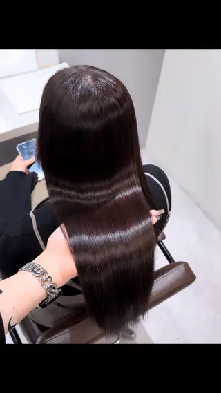 ロング 韓国風✨髪質改善✨ 縮毛矯正✨松浦知奈美のヘアスタイル