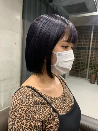 カラー ボブパーマコテ巻き風 パーマNo1深江秀平のヘアスタイル