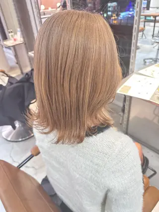 ミディアム カラー レイヤーブリーチ特化 ホワイト専門/岸のヘアスタイル
