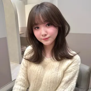 ミディアム カラー 全席個室美容室 Zina 錦糸町 髪質改善&トリートメント【ジーナ】所属・🎀髪質改善×韓国レ イヤー×透明感/米田のヘアスタイル