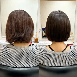 ミディアム 柔らかい縮毛矯正/ ボブ/北林のヘアスタイル