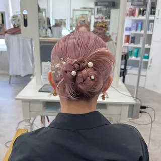 セミロング ヘアアレンジ JUNSHIN🦋 ヘアセット／カラーのヘアスタイル