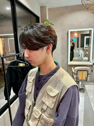 ショート パーマ メンズ 長谷川 湧のヘアスタイル