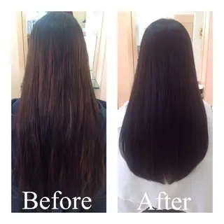 セミロング ロング カラー アオガミ （前髪顔周りカット）のヘアスタイル