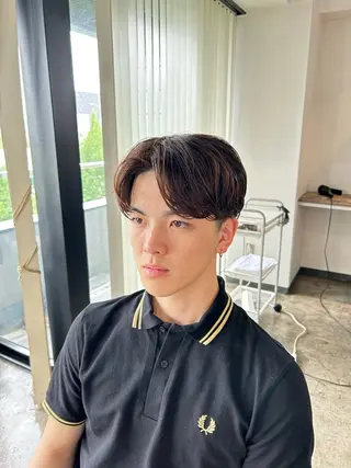 ショート パーマ メンズ become men's hair 名駅店所属・名駅/フェザーパーマ 韓国ヘア/森岡のヘアスタイル