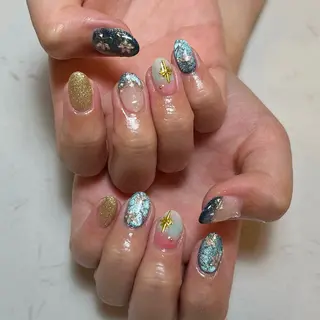 ネイル 0203ムニムサン 💙Harukaのネイルデザイン