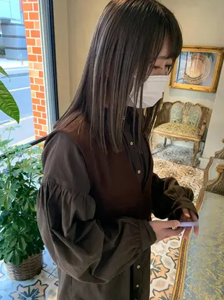 セミロング カラー ベージュ🤎透明感 カラー🤎anriのヘアスタイル