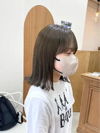 ミディアム カラー ヘアアレンジ ハル🌸柔色/ ブリーチなし/艶髪のヘアスタイル