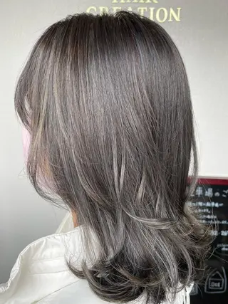 セミロング カラー 大嶋 宏隆のヘアスタイル