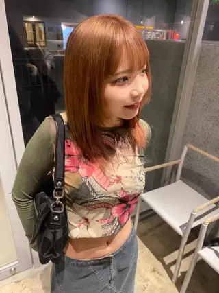 セミロング カラー レイヤーカット/ ダブルカラーサクライのヘアスタイル